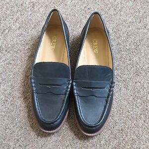 J. Crew Black Leather Loafers